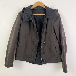 S MAX MARA brown hooded zip up jacket